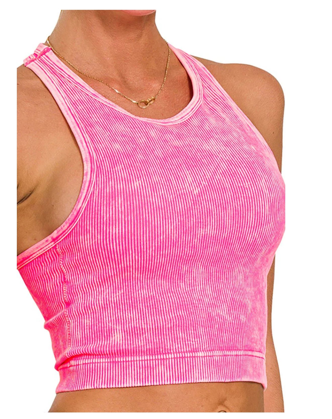 Zenana Summer Tank Padded Coral Pink The Lily Barn Boutique